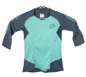 Troy Lee Designs TLD Womens 3/4 Sleeve Cycling Jersey Teal/Gray Small